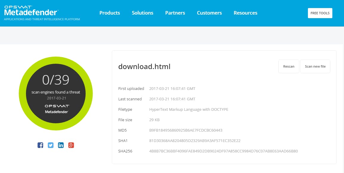 MetaDefender - Scan bestanden voordat u ze downloadt