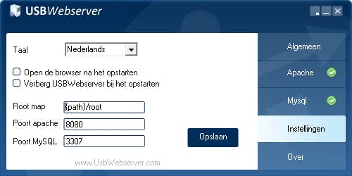 USBWebServer - Een compleet websysteem op usb-stick
