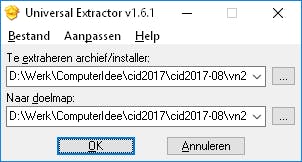 Universal Inspector - Pak installatiebestanden uit