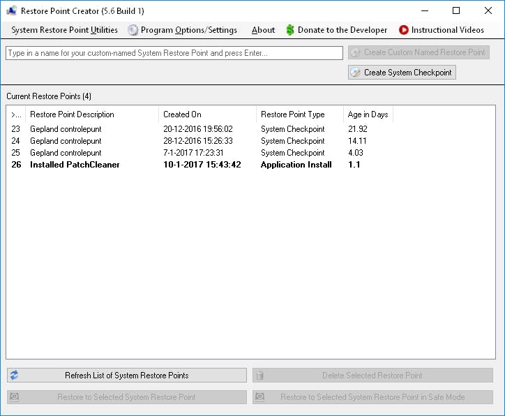 Restore Point Creator - Maak makkelijk herstelpunten