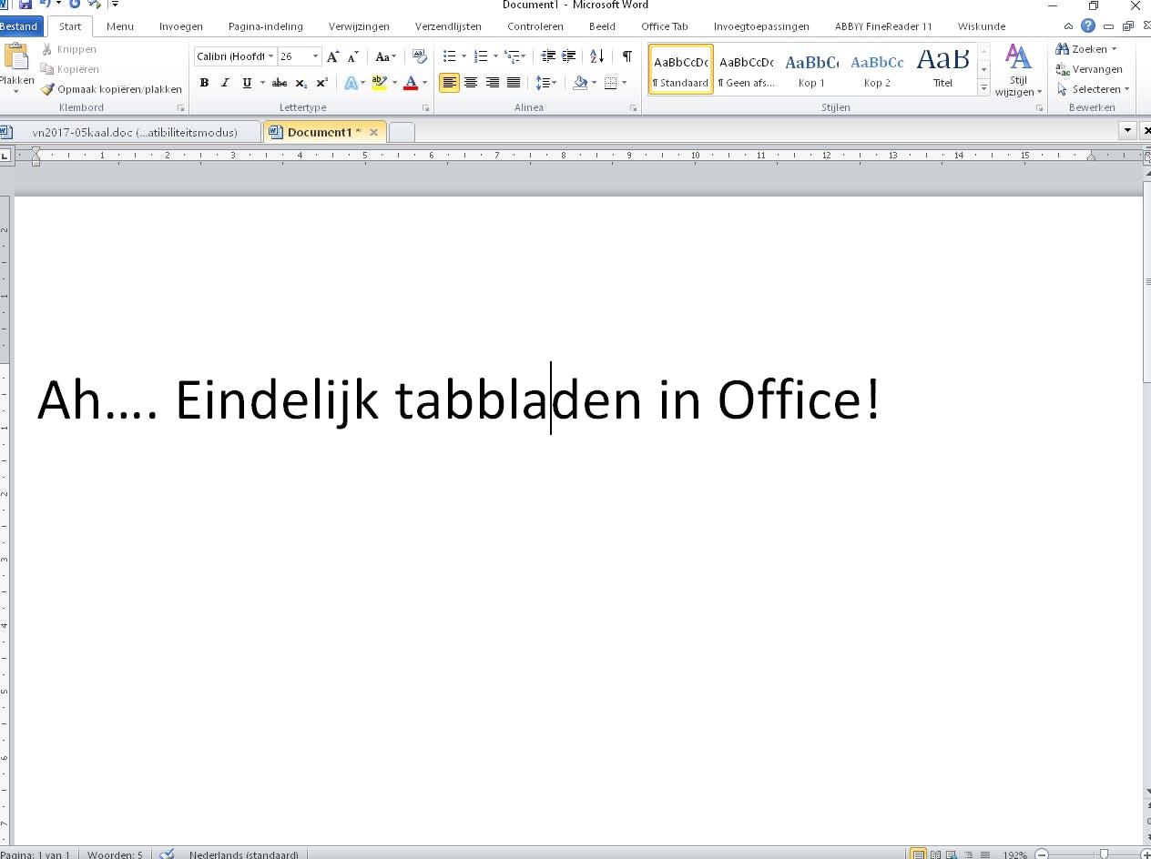 OfficeTab Free - Tabbladen in Office