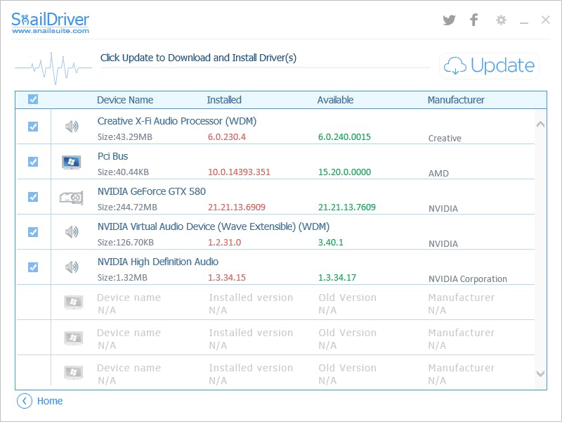 Snail Driver - Vind en installeer stuurprogramma's