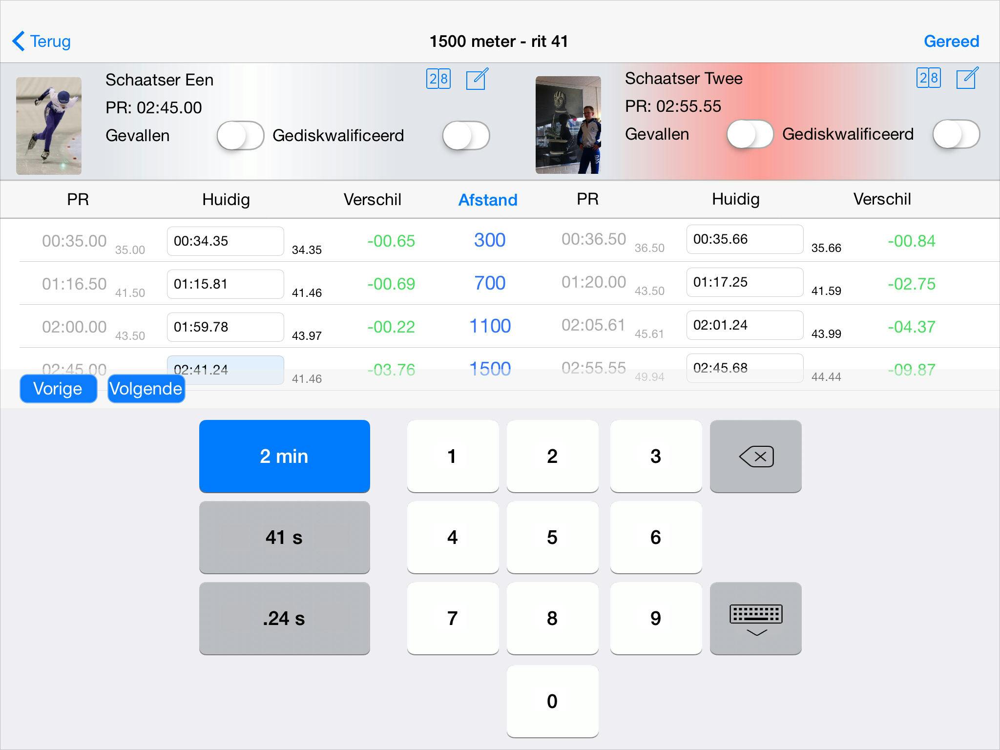 Schaatstijden Free - Alle rondetijden op een rijtje