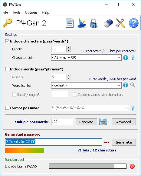 PWGen - Altijd een sterk wachtwoord
