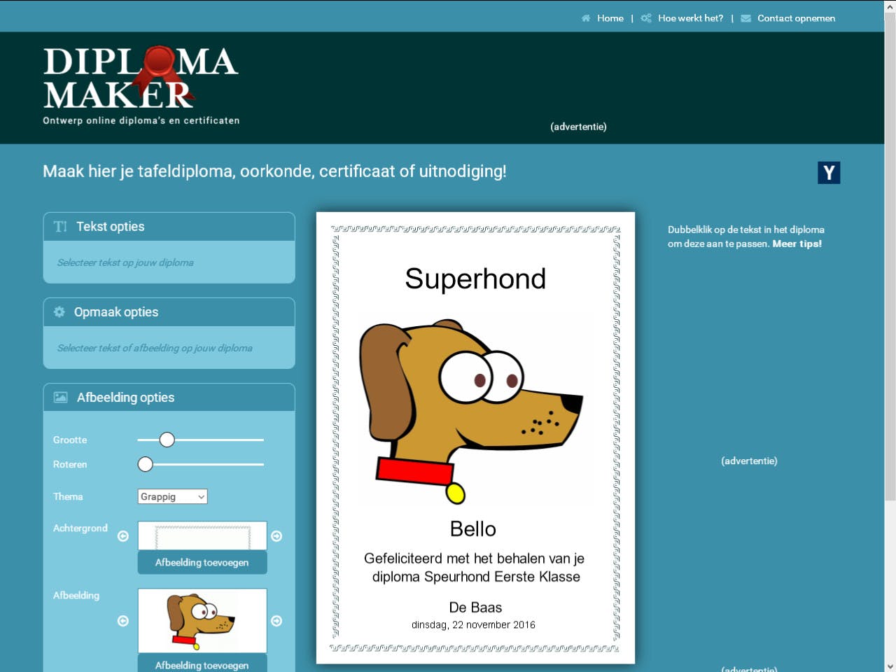 Diplomamaker - Maak online diploma's en certificaten 