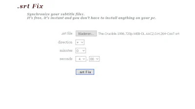 Srtfix - Eenvoudig ondertitels synchroniseren
