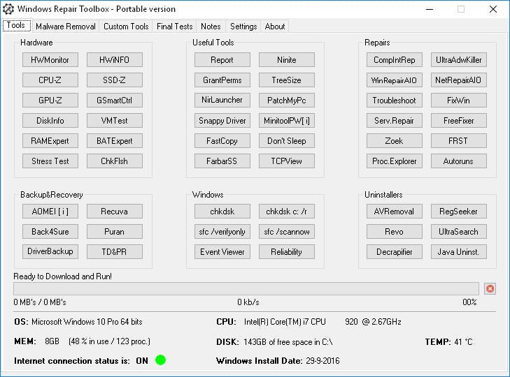 Windows Repair Toolbox - Gereedschapskist voor je pc