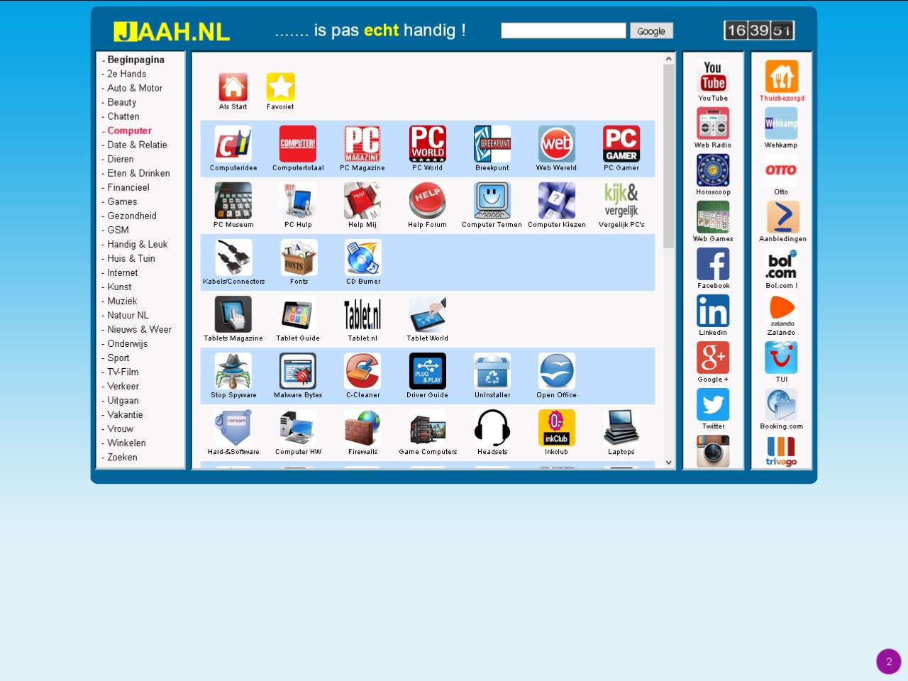 Jaah.nl - Een handige startpagina voor al je webwandelingen