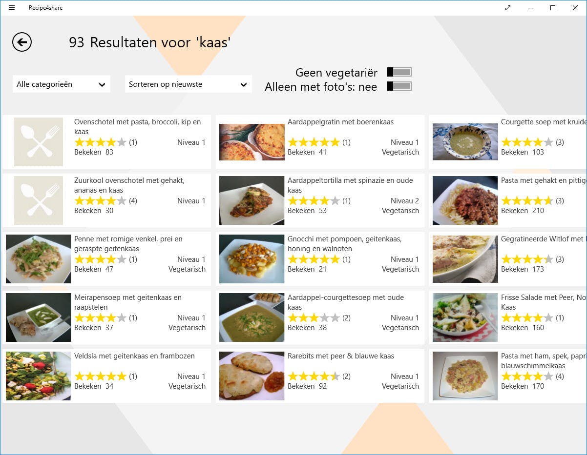 Recipe4share - Zoek, bewaar en deel recepten
