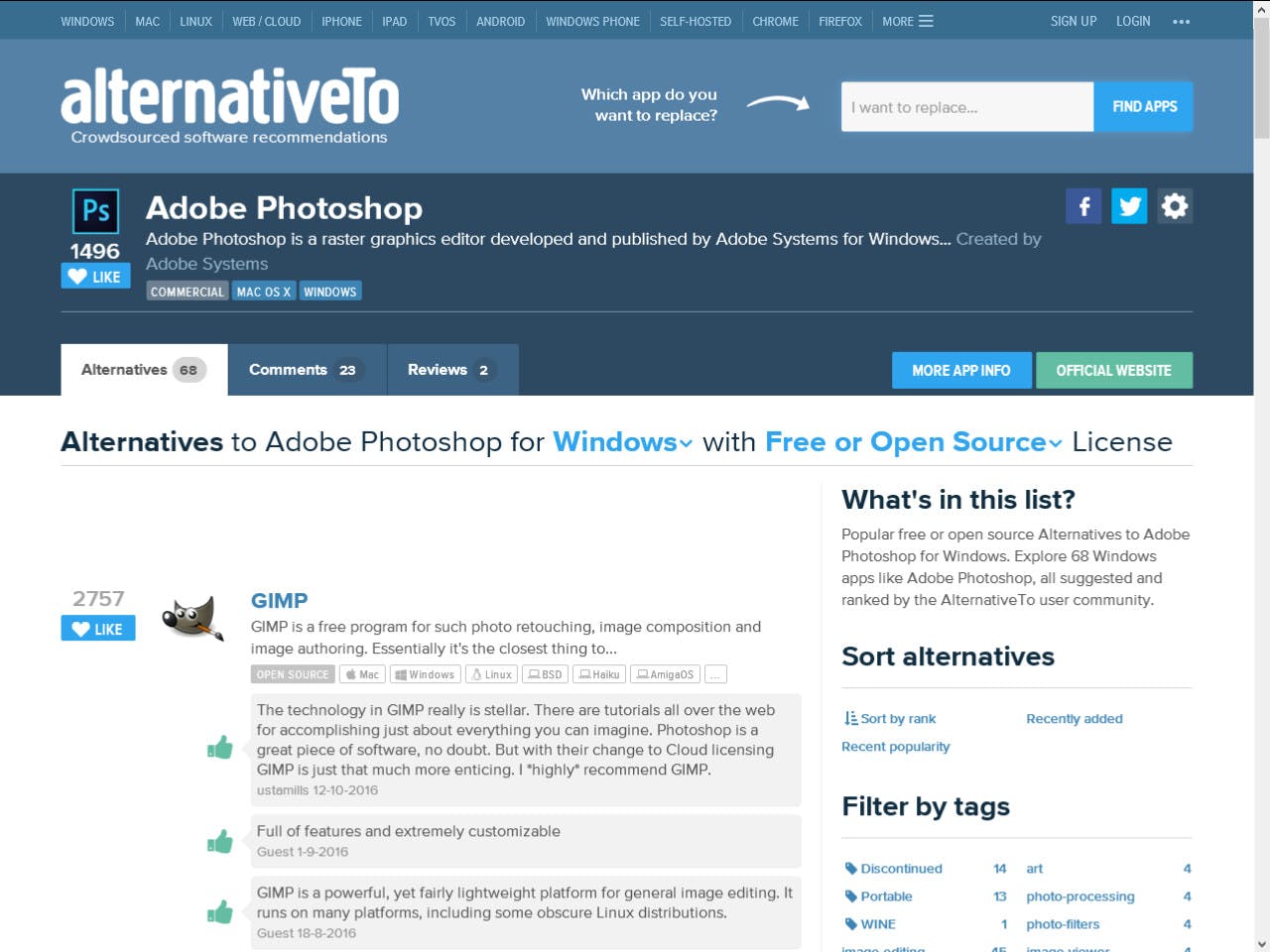 Alternativeto - Gratis vervangers voor commerciële software