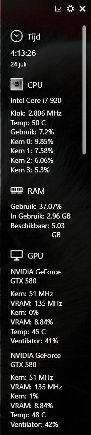 Sidebar Diagnostics - Houd uw hardware makkelijk in de gaten