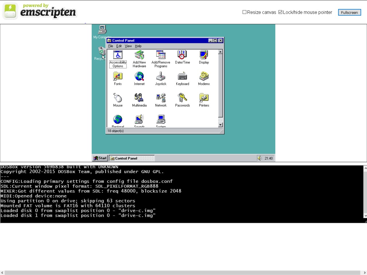 Windows 95 Online - Gebruik Windows 95 in je browser