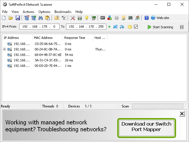 SoftPerfect Network Scanner - Alles wat je wil weten over apparaten in je netwerk