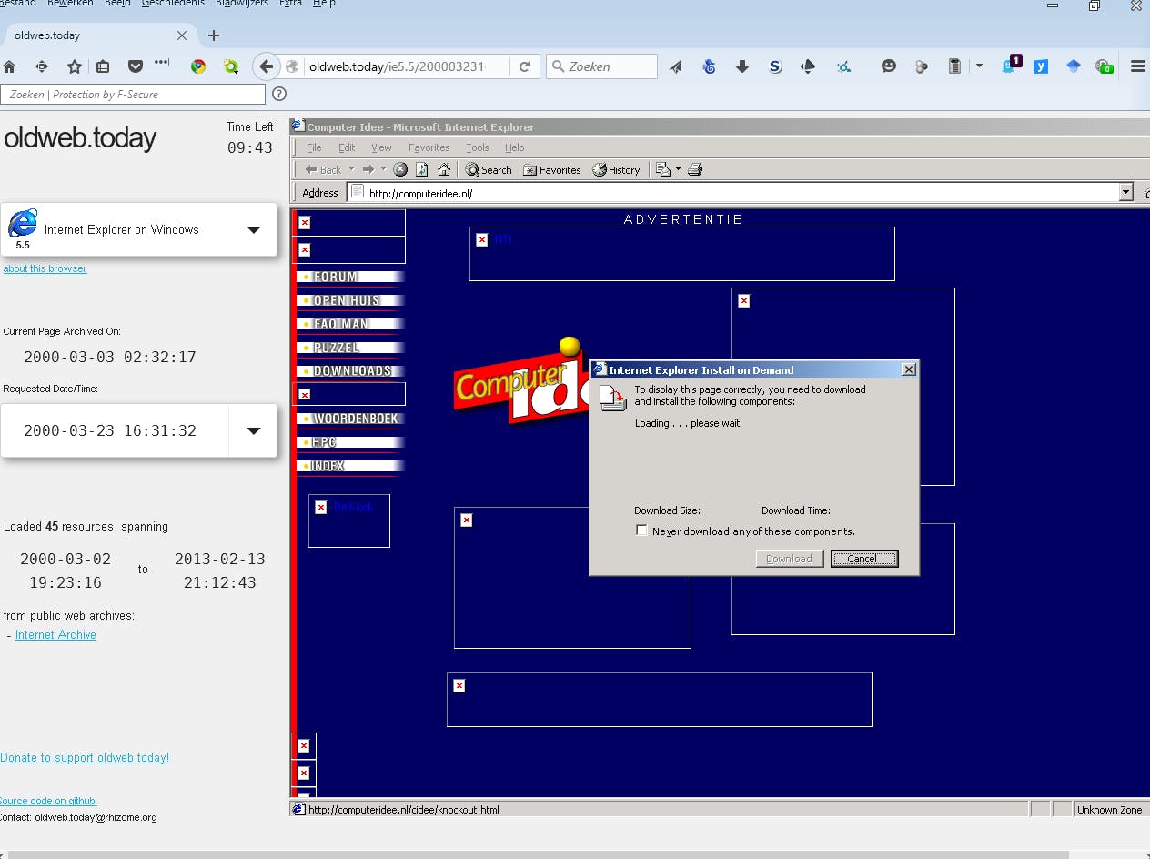 Oldweb.today - Herbeleef het internet van vroeger