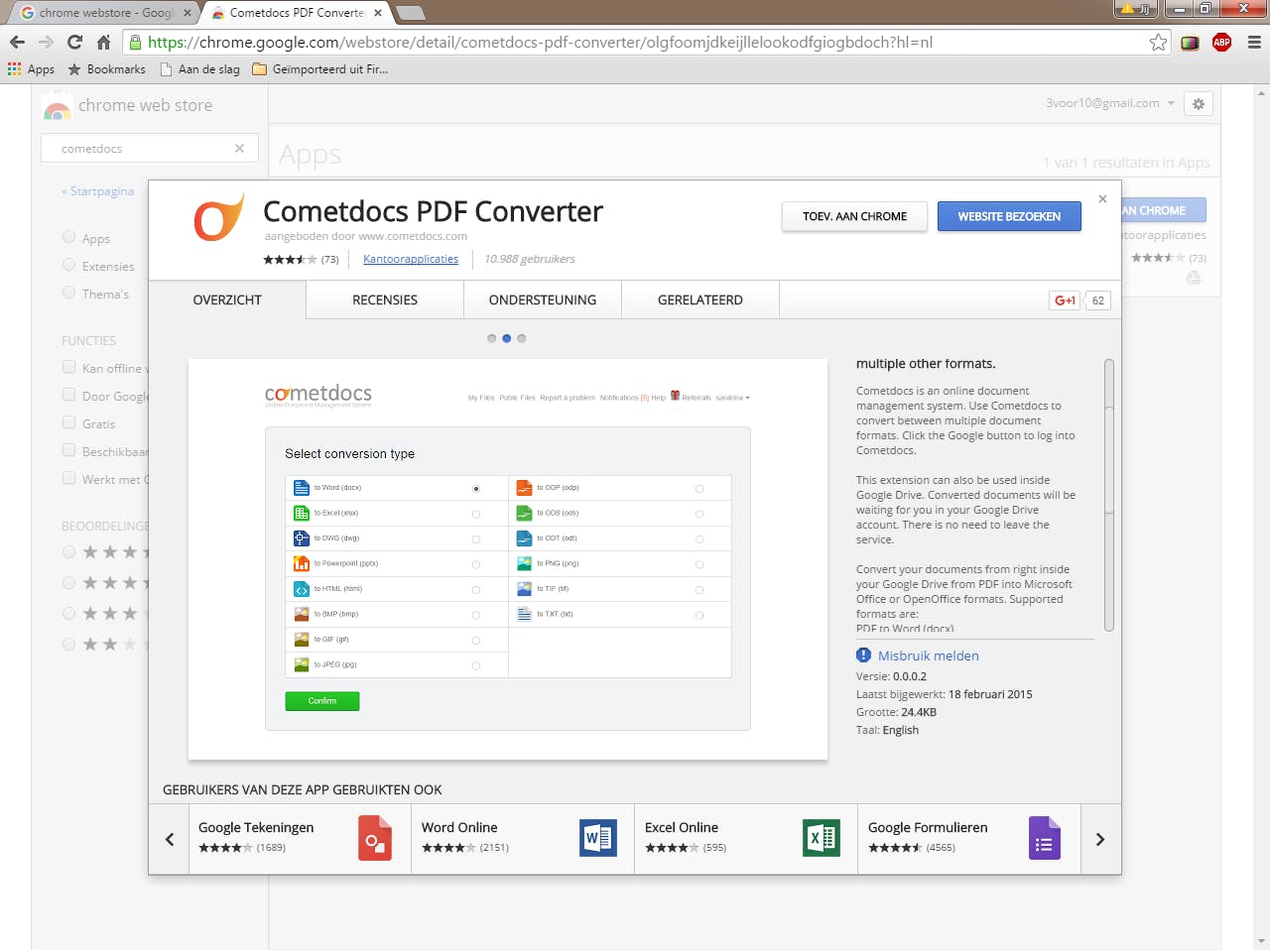 CometDocs - Converteer PDF's via een Chrome-extensie