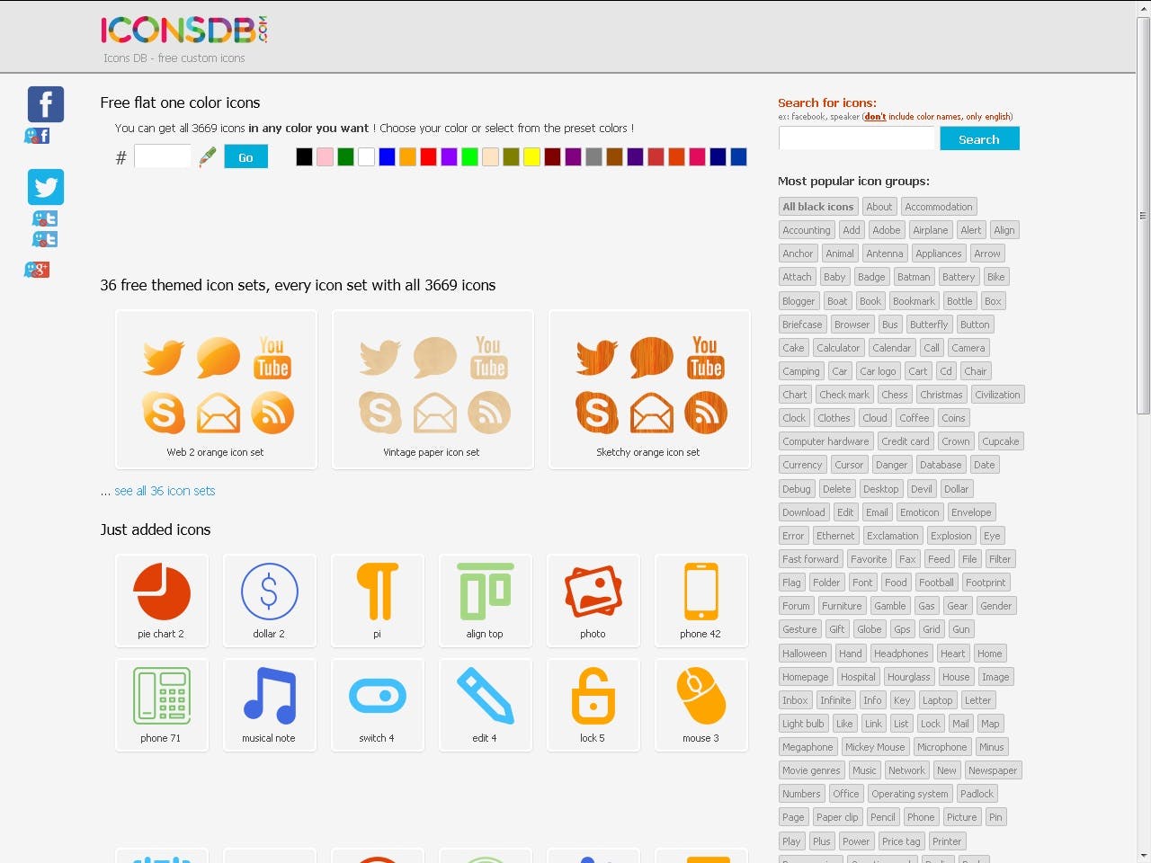 IconsDB - Een strak pictogram voor elke denkbare toepassing