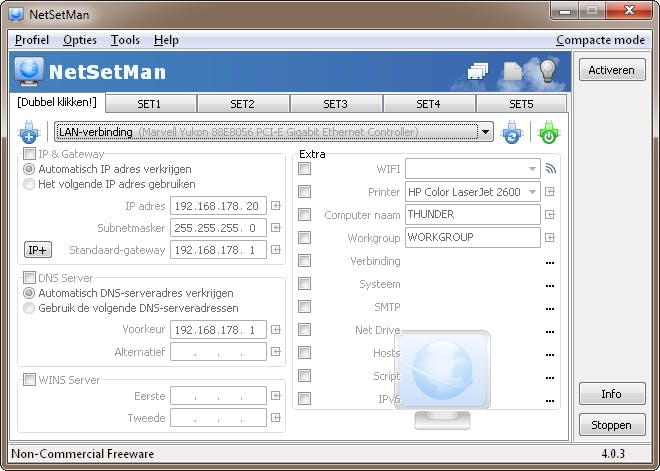 NetSetMan - Schakel snel tussen verschillende netwerkprofielen