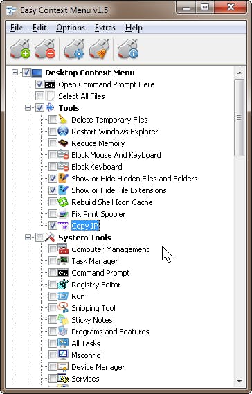 Easy Context Menu - Handige functies voor het startmenu van Windows