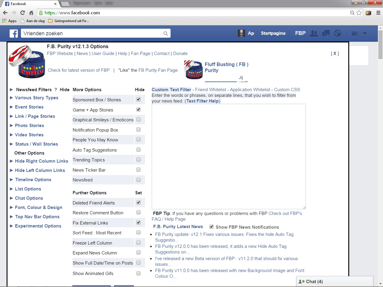 FB Purity - Verwijder de ballast van Facebook