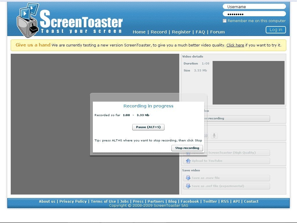 ScreenToaster