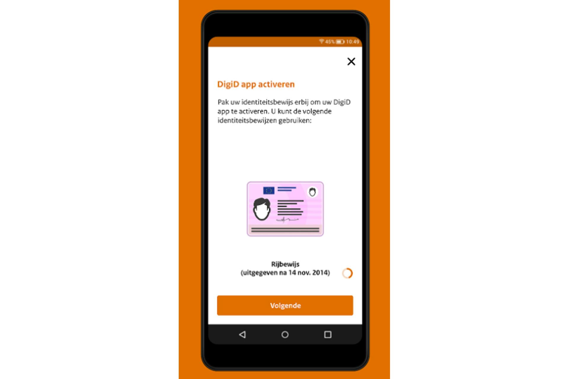Schermanimatie DigiD-app activeren