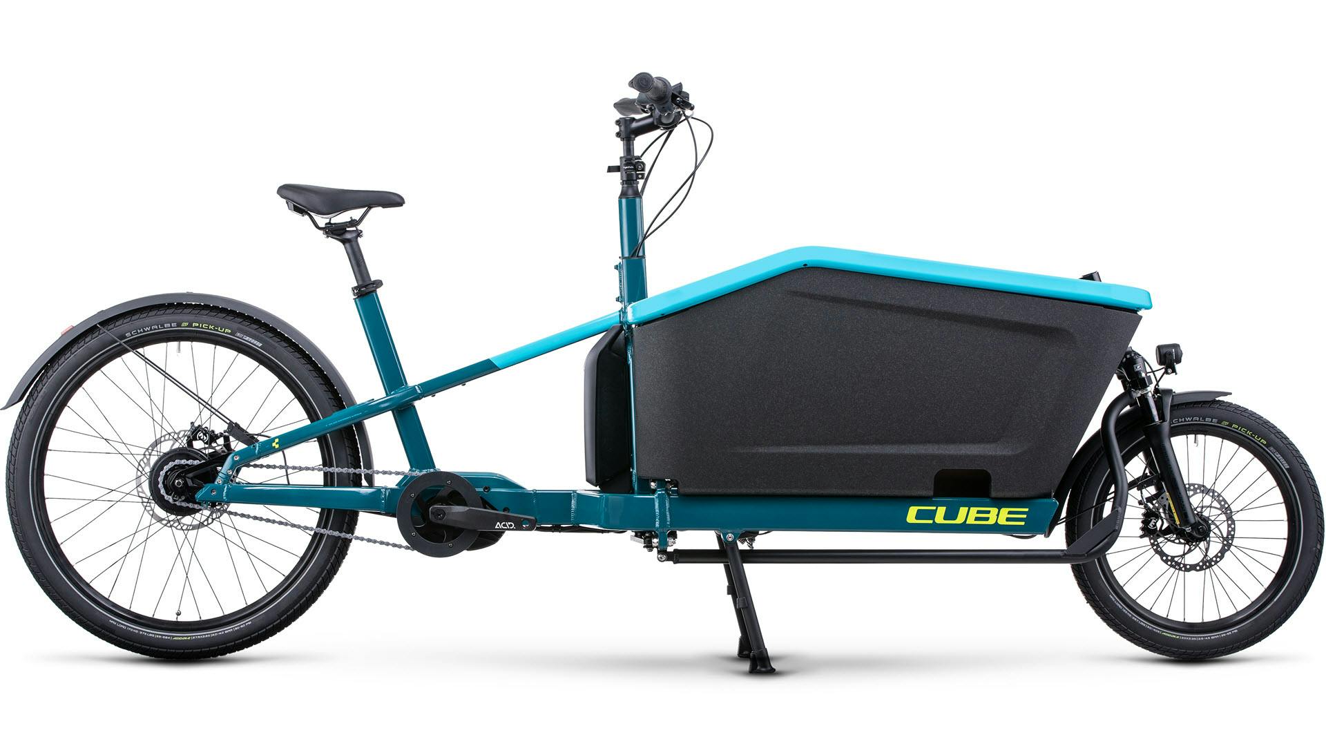Elektrische bakfiets met twee wielen