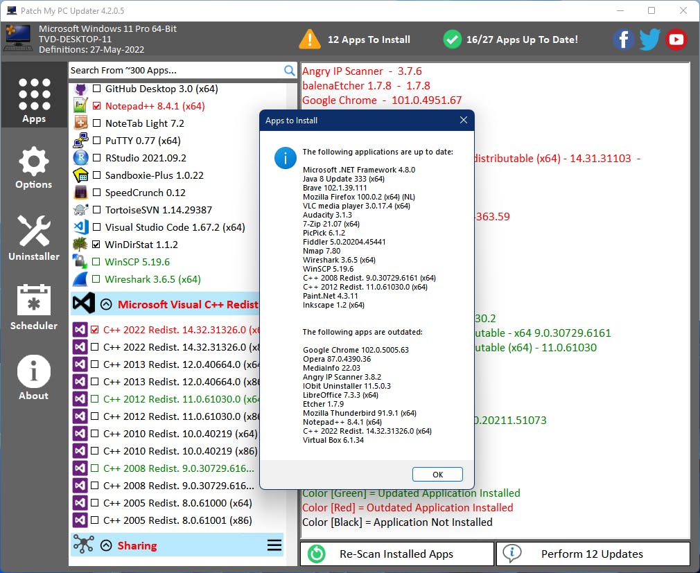 In een flits detecteert Home Updater welke programma’s er zijn geïnstalleerd en welke aan een update toe zijn.