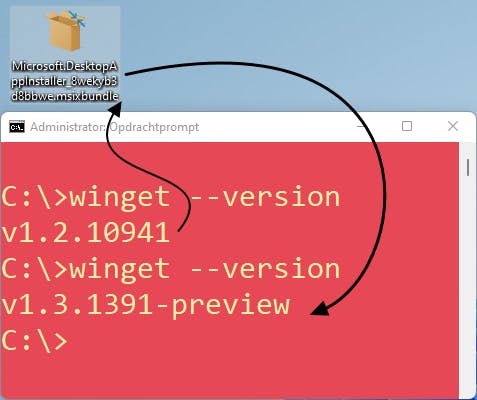 Je vindt de nieuwste versie(s) van WinGet altijd op de website van GitHub.