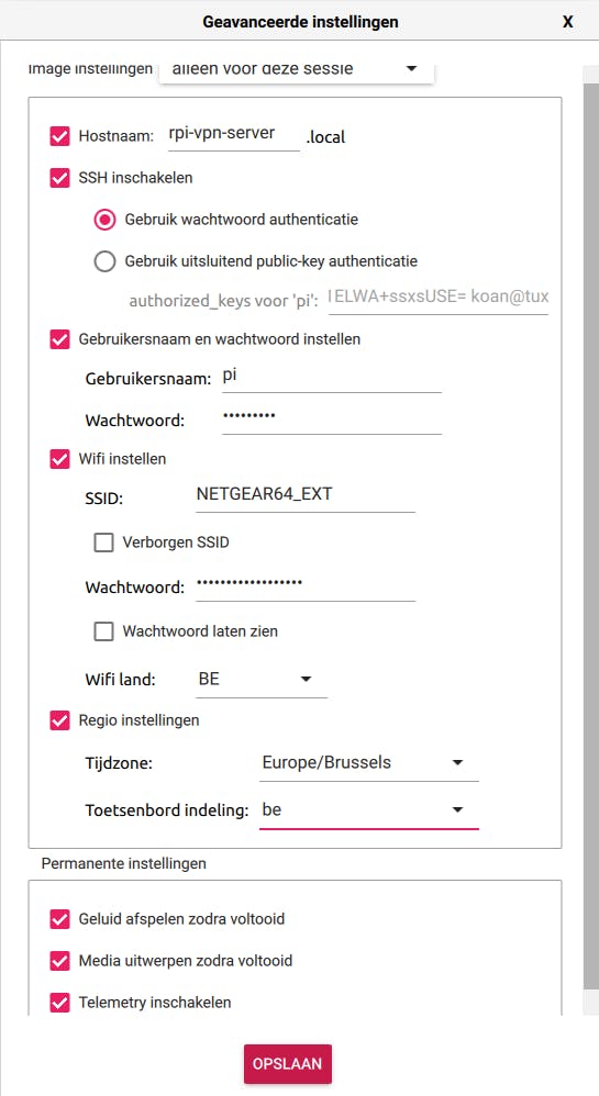 Met de geavanceerde instellingen maak je je Raspberry Pi klaar vóór de eerste start.