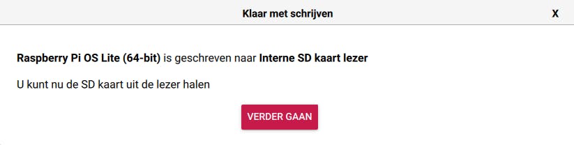 Nadat het microSD-kaartje is beschreven, is je Raspberry Pi volledig klaar voor gebruik.