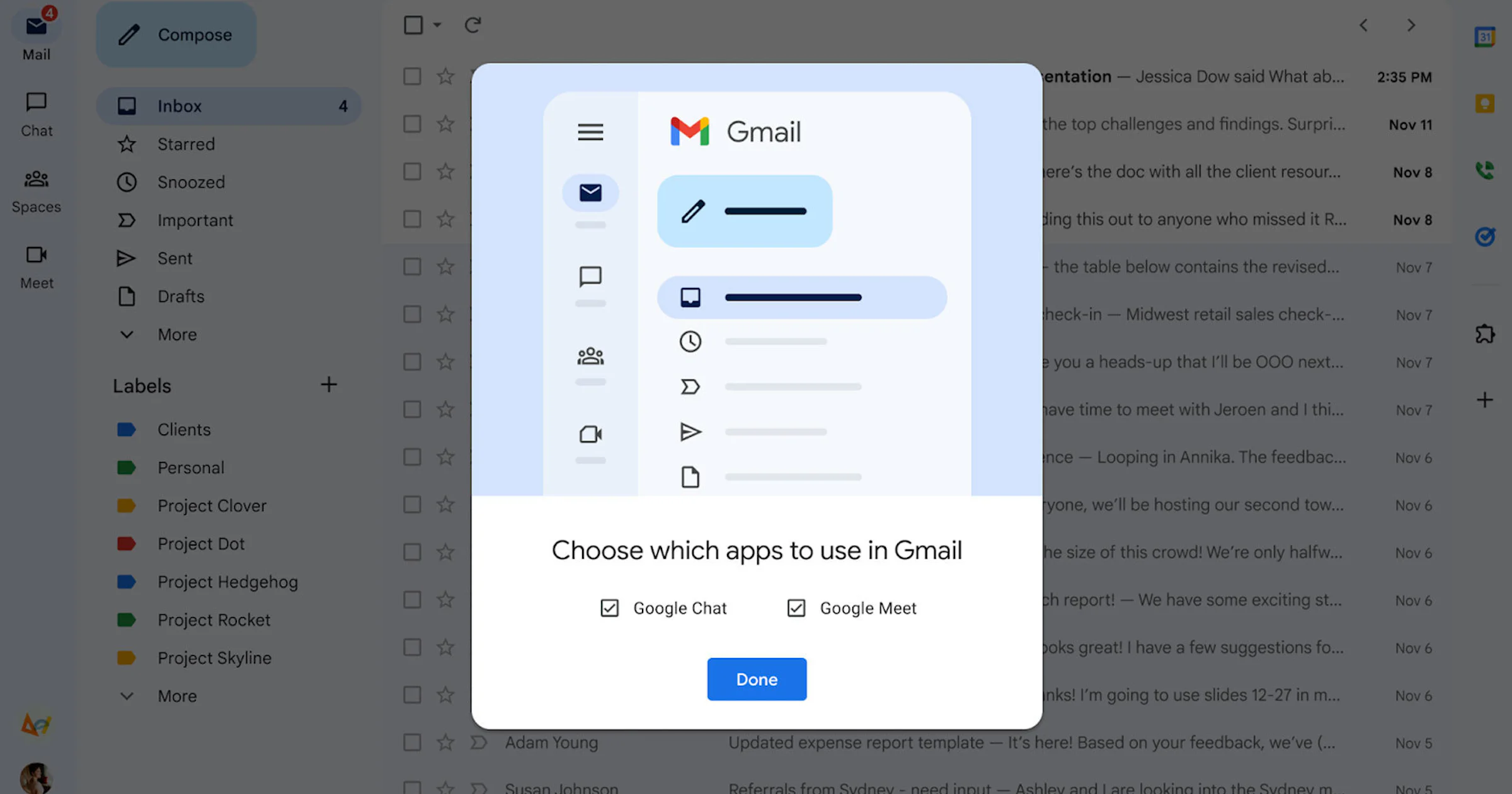 Vernieuwd Gmail-design komt naar meer gebruikers