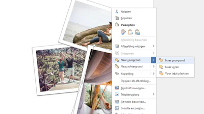 Afbeeldingen over elkaar heen in Word
