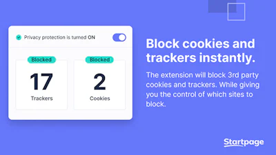 Trackers blokkeren met de Startpage Privacy Protection