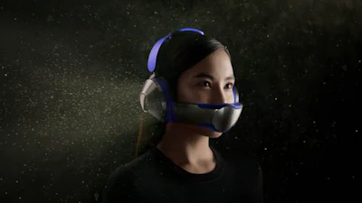 Concept-koptelefoon beschikt over mondkapje