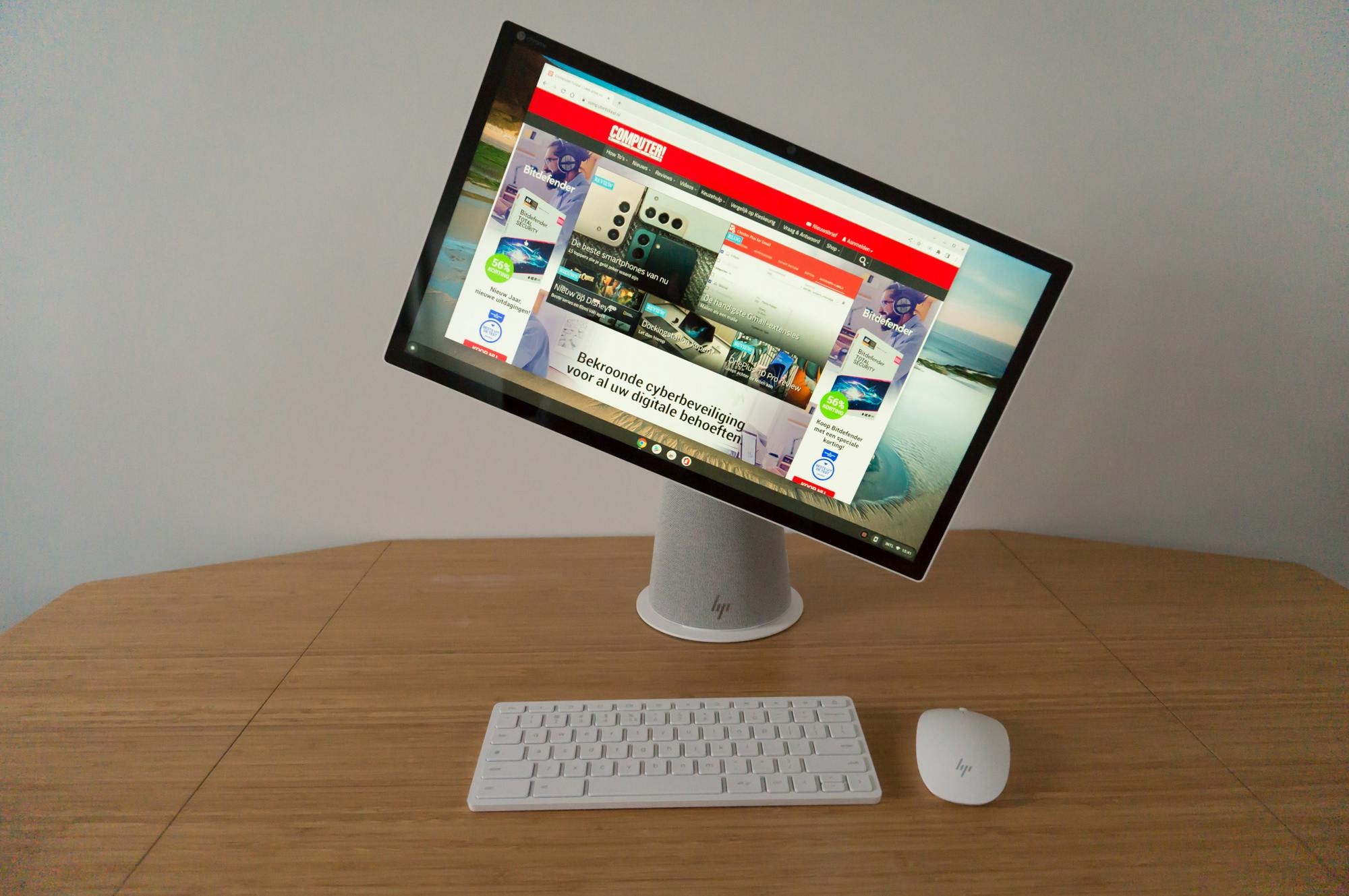 Je kunt het scherm roteren.