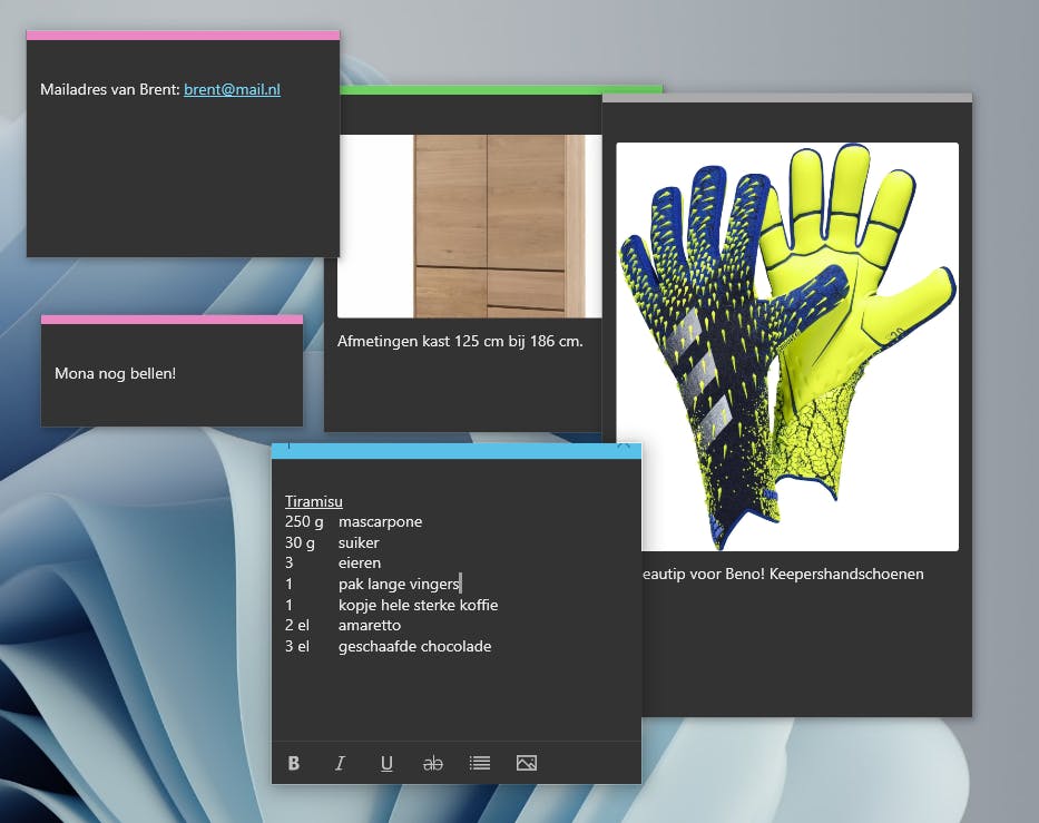 Plaknotities: post-it op de computer
