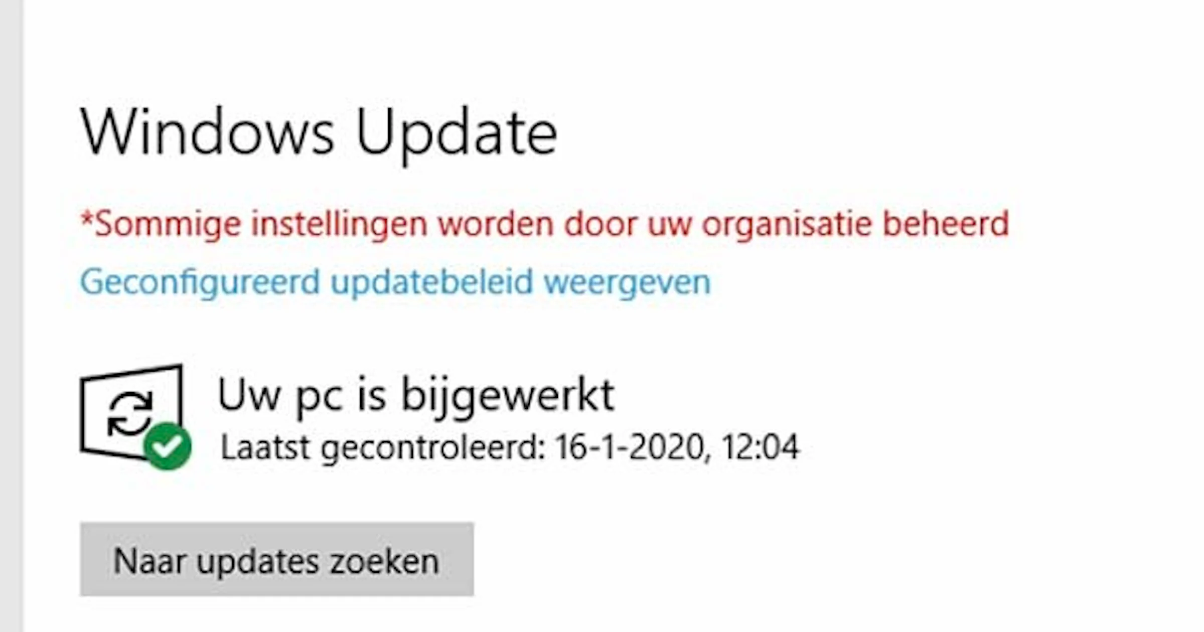 Check build en updategeschiedenis van Windows 10