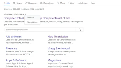 Zo bekijk je de cacheversie van een website