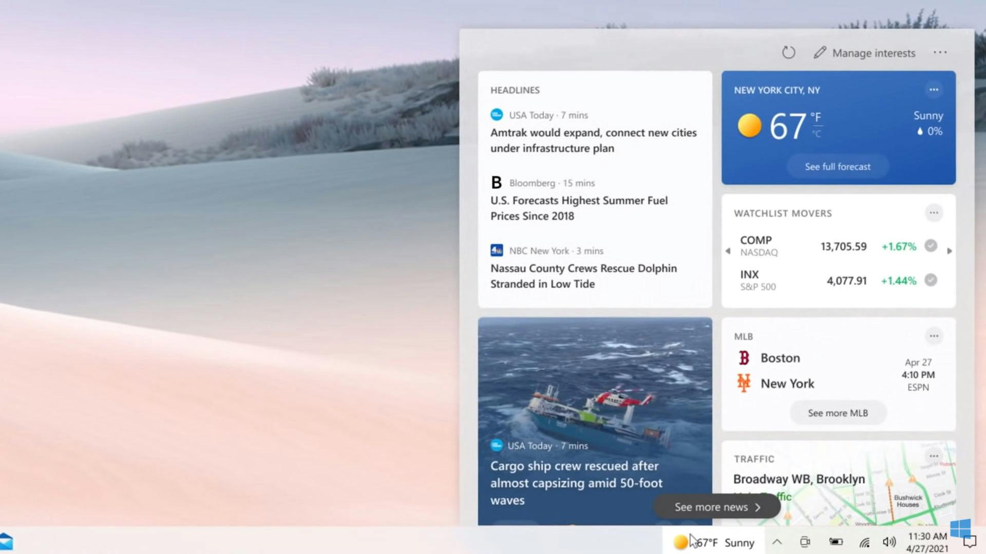 Windows 10 krijgt taakbalkwidget: dit kun je ermee