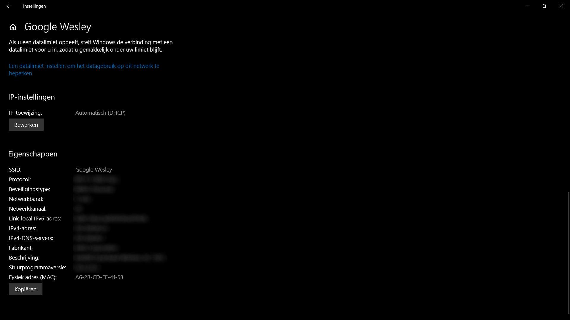 MAC-adres Windows 10 opzoeken