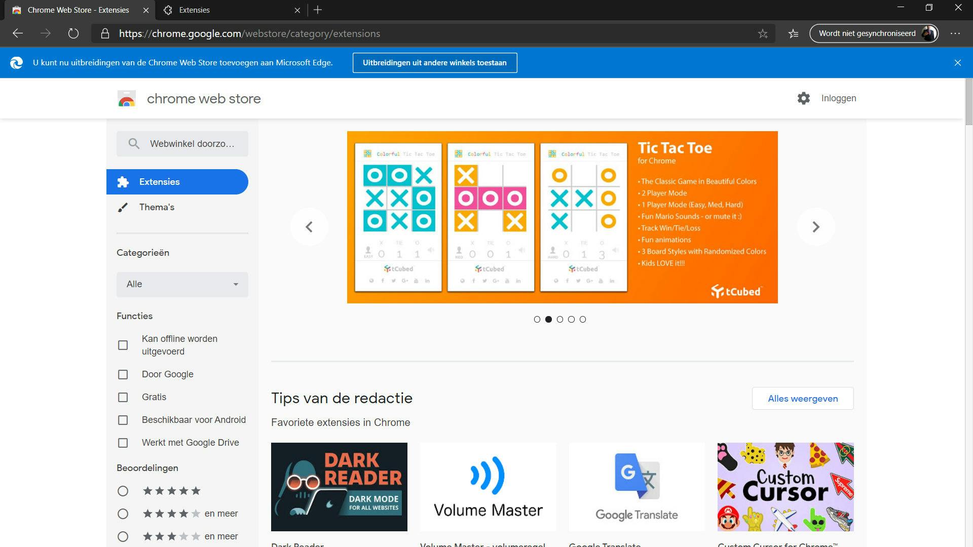 Screenshots Microsoft Edge.