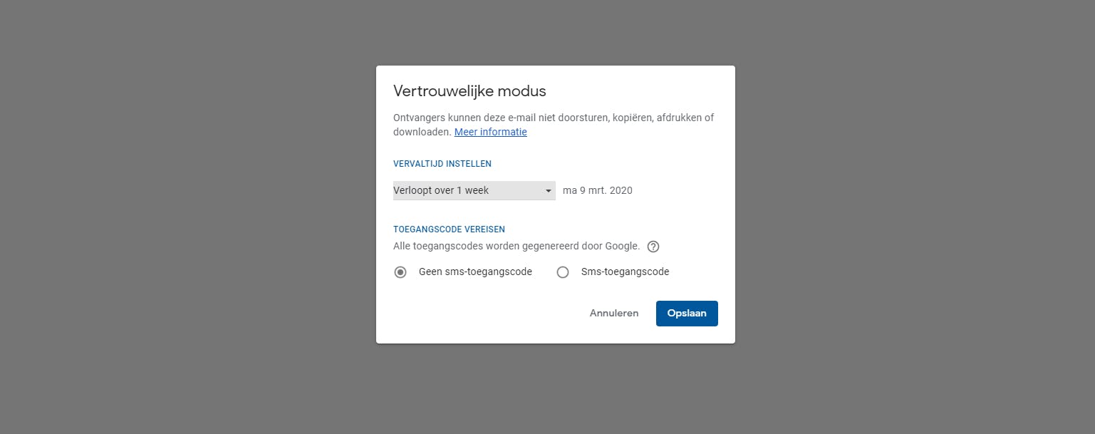 Vertrouwelijke modus