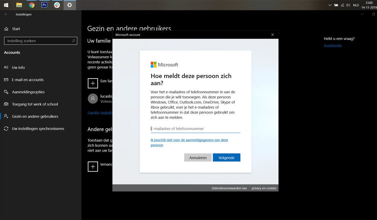 Windows 10 lokaal account 1