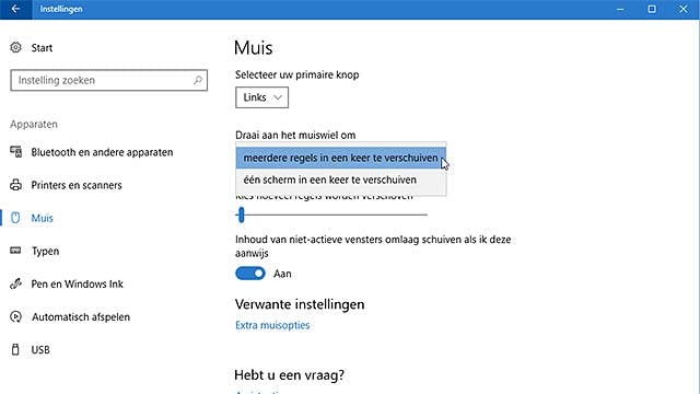 Pas het muisgedrag aan in Windows 10