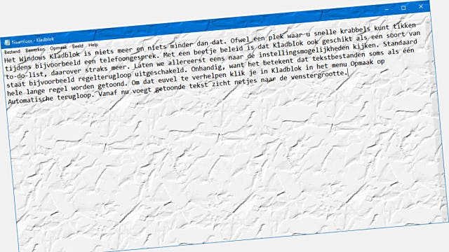 Het Windows Kladblok, altijd handig!