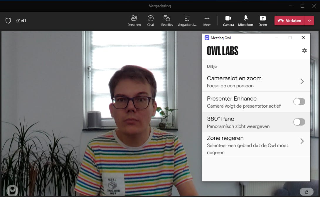 Je kunt de instellingen ook met een applicatie aanpassen (hier is de panoramische weergave uitgeschakeld).