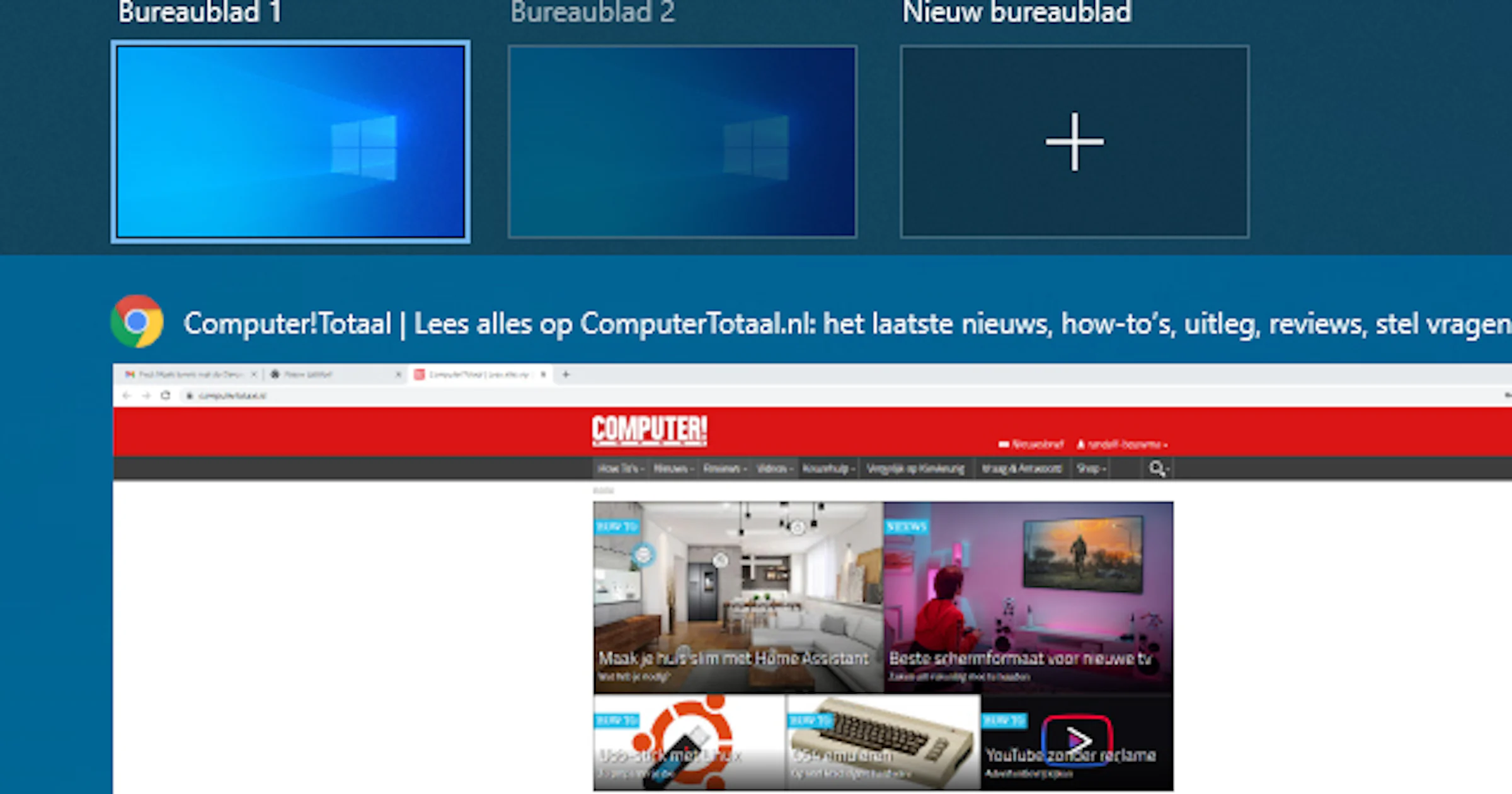 Meerdere bureaubladen in Windows 10 en 11