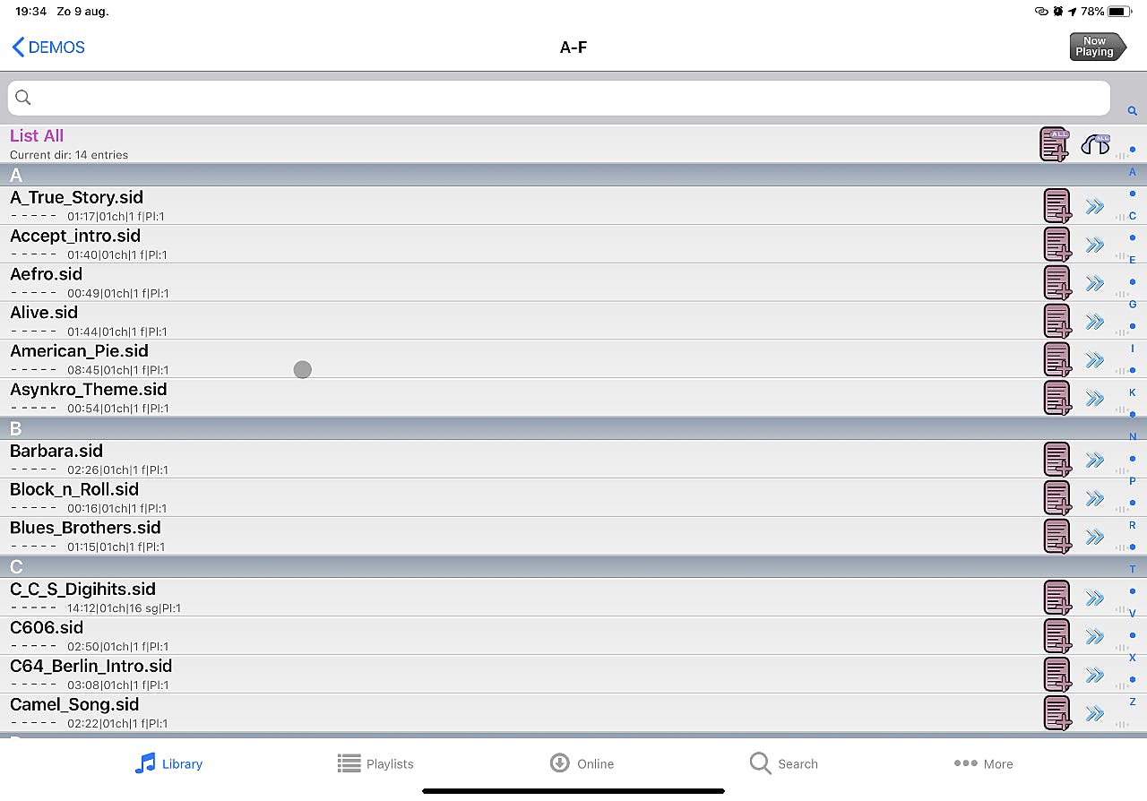 De ingebouwde toegang tot onder meer de HVSC-muziekcollectie biedt uren aan luisterplezier.