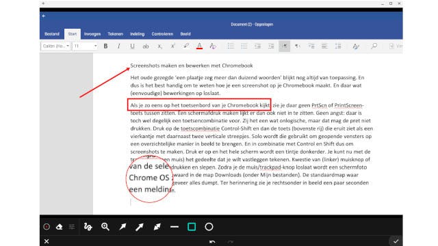 Screenshots maken en bewerken met Chromebook