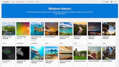 Hier vind je de wallpapers van Windows 10-thema's